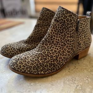 Lucky Brand Ankle Boots, Size 10, Leopard Print